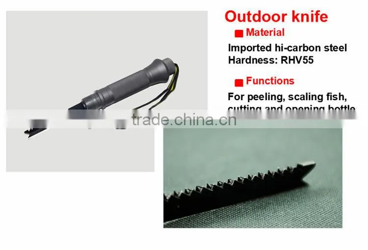 2015 New Model Multifunction Foldingt Gardon Tool for Digging Cutting Chopping and Light