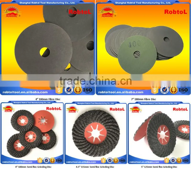 5" 125mm polishing grinding sanding fibre disc Zirconia Ceramic Resin Abrasive Aluminium Oxide Silicon Carbide