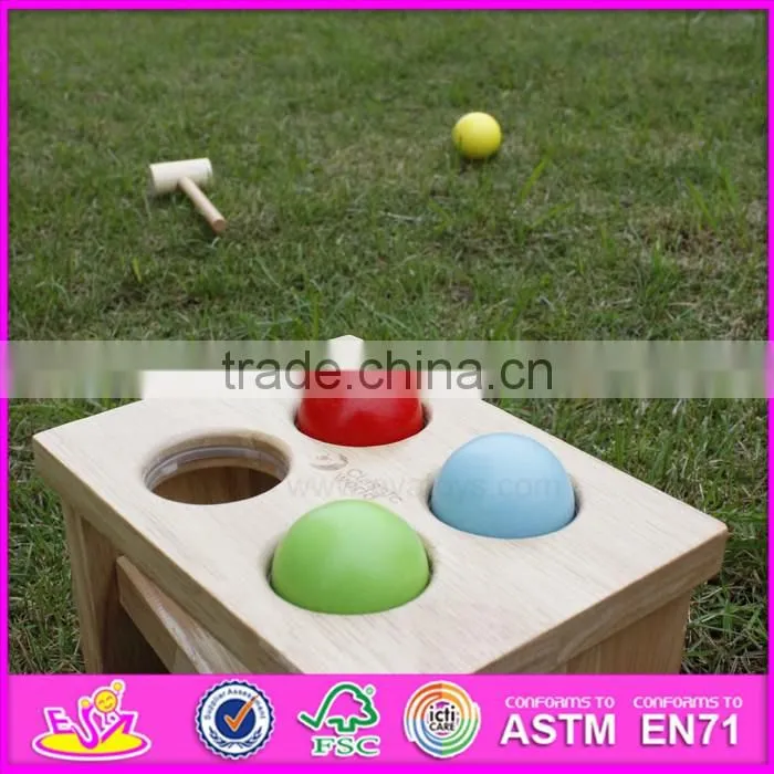 2017 new design baby wooden pounding toy, wholesale kids wooden pounding toy, educational children wooden pounding toy W11G028