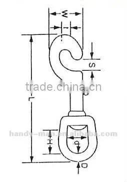 225S Stainless Steel 316 Swivel Eye Bolt Snap Hook