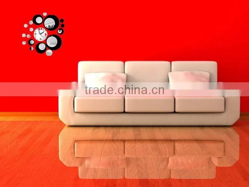 Latest decorative wall mirror clock sticker for home decoration, clockwall stickers,sitting room fashion mirror wall stickers