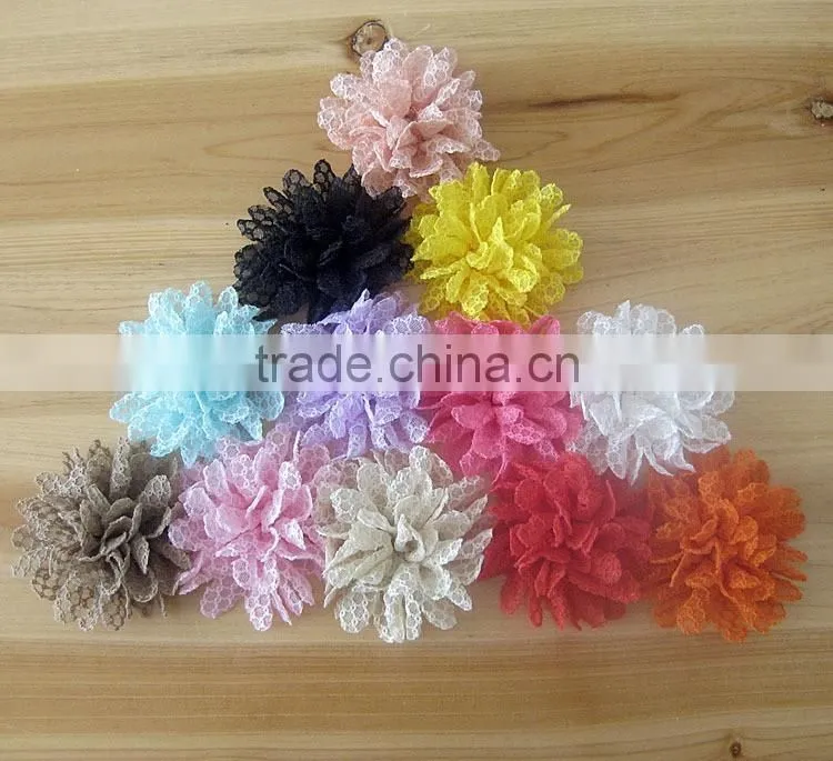 fabric flower clip for kids hair accessories for baby girl