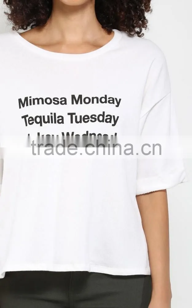 2015 new arrival women clothes loose Mimosa Monday Sweatshirt