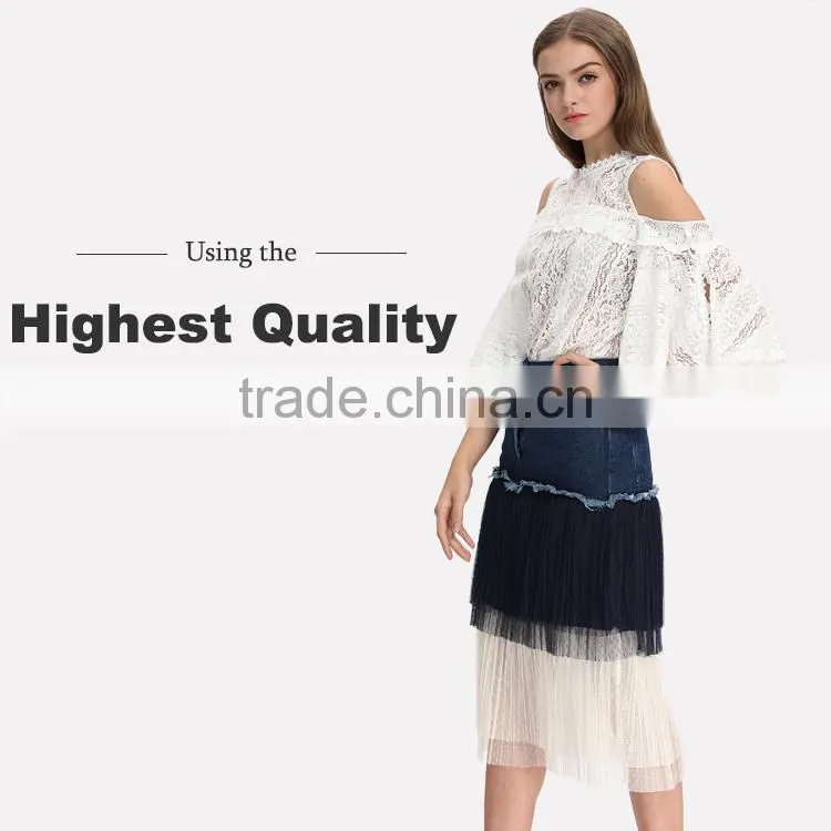 2017 ladies summer casual white blouse & top