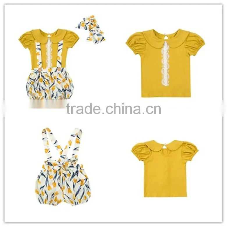 New born baby clothing,sweet style baby suspendex,shirt and headband.