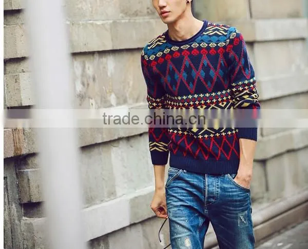 Korean design men knitwear pullover winter mens sweater