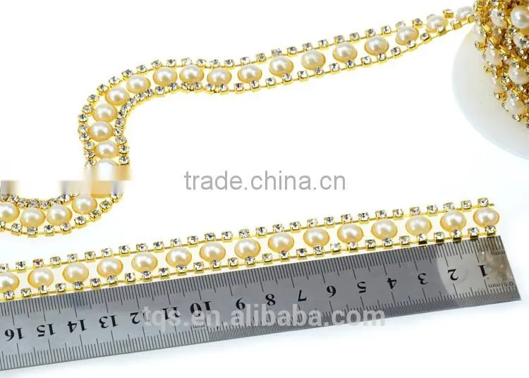 High Quality Cup Chain Pearl&Rhinestone Trimming for Dresses