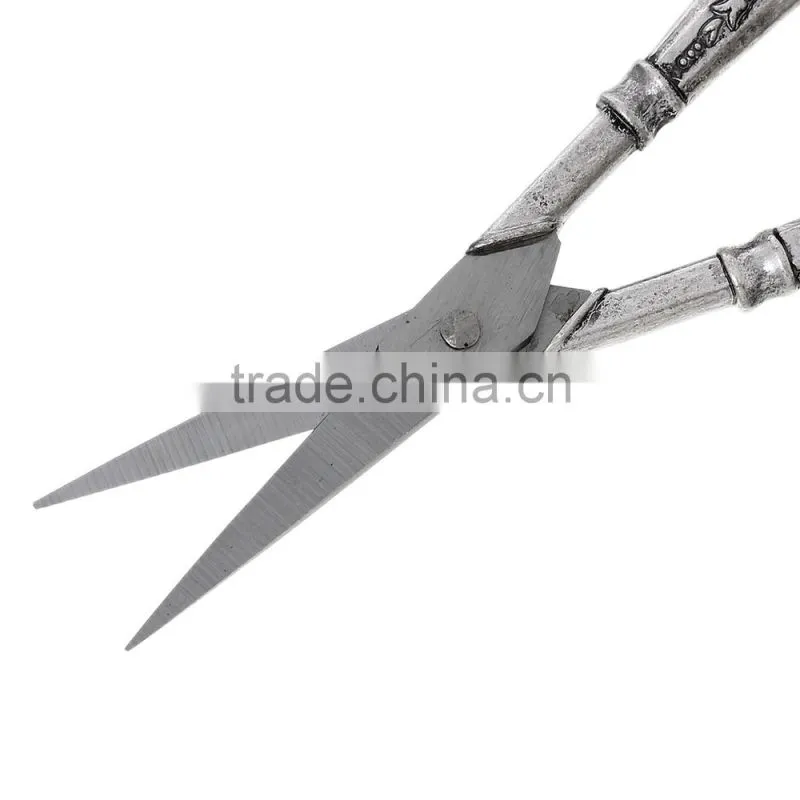 Wholesale Cheap Vintage Retro Style Antique Silver Flower Pattern Stainless Steel Scissors