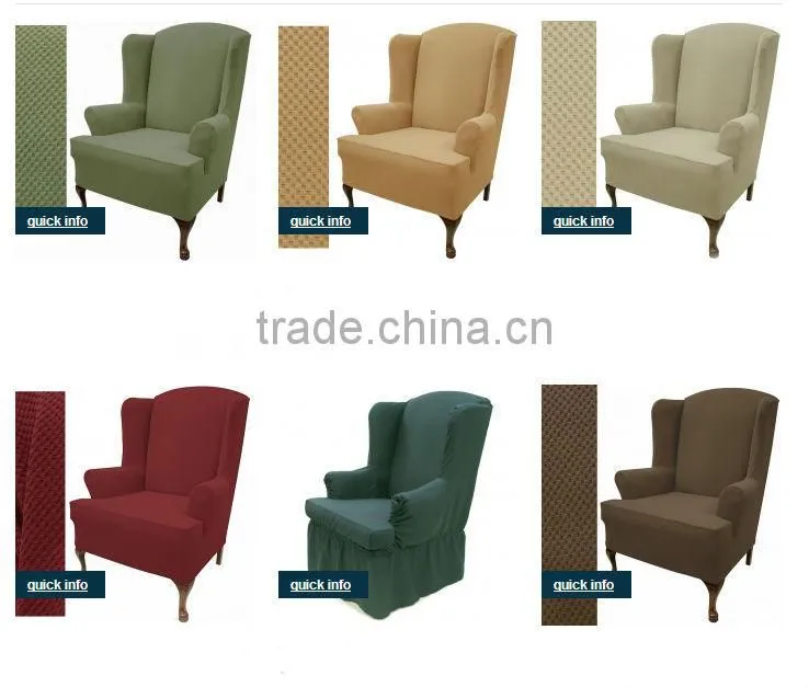 Stretch reclining wing chair covers