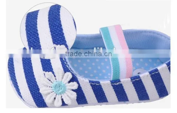 soft sole stripe pretty sun flower anti slip baby girl shoes