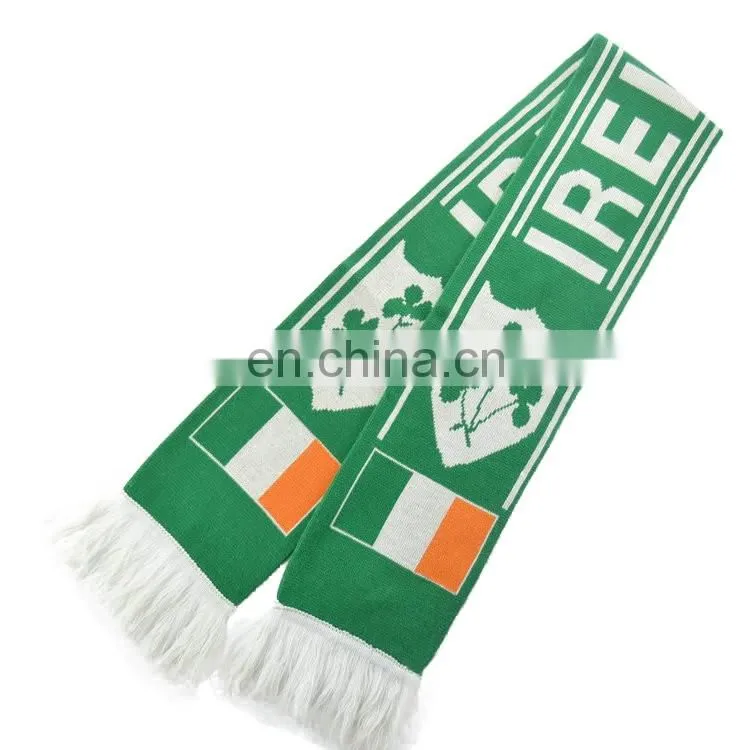 SC-0030 Acrylic soccer scarf custom print knitted jacquard Italy football fan scarf