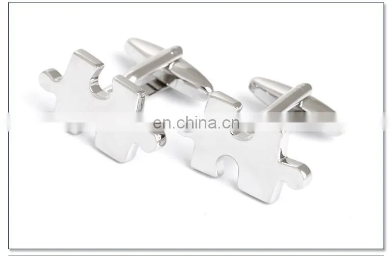 Novelty Silver Jigsaw Shirt Cufflinks