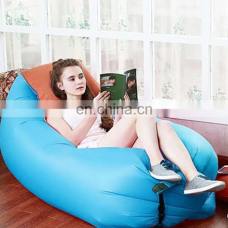 Fast Inflatable Portable Outdoor or Indoor Lazy Bed for Camping, Beach, Park, Backyard