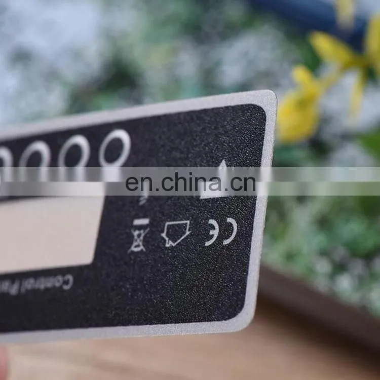 factory manufacture customized cheap plastic pvc control panel sticker,mechanical switch label