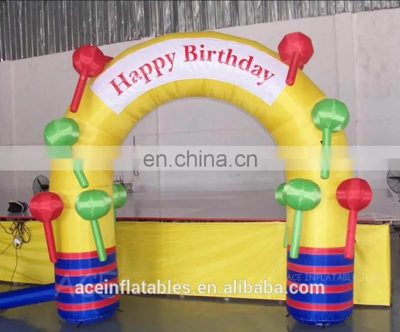 2017 Attractive inflatable happy birthday arch for kids