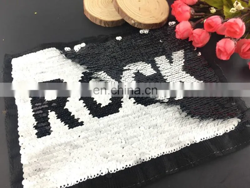 fashion design double side patch with colorful sequin