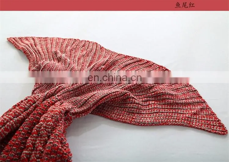 Wool knitted Mermaid Tail blanket handmade crochet mermaid blanket adult throw bed Wrap super soft sleeping bag