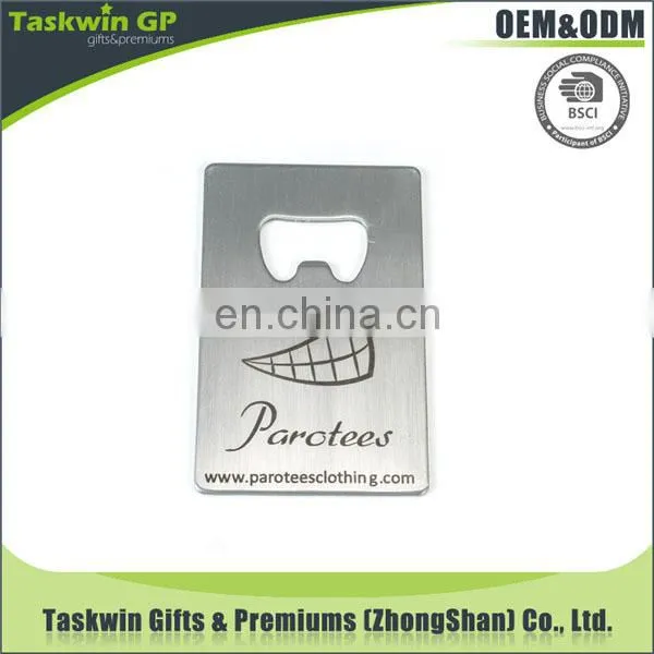 Promotional custom laser logo bottle opener for wholesale