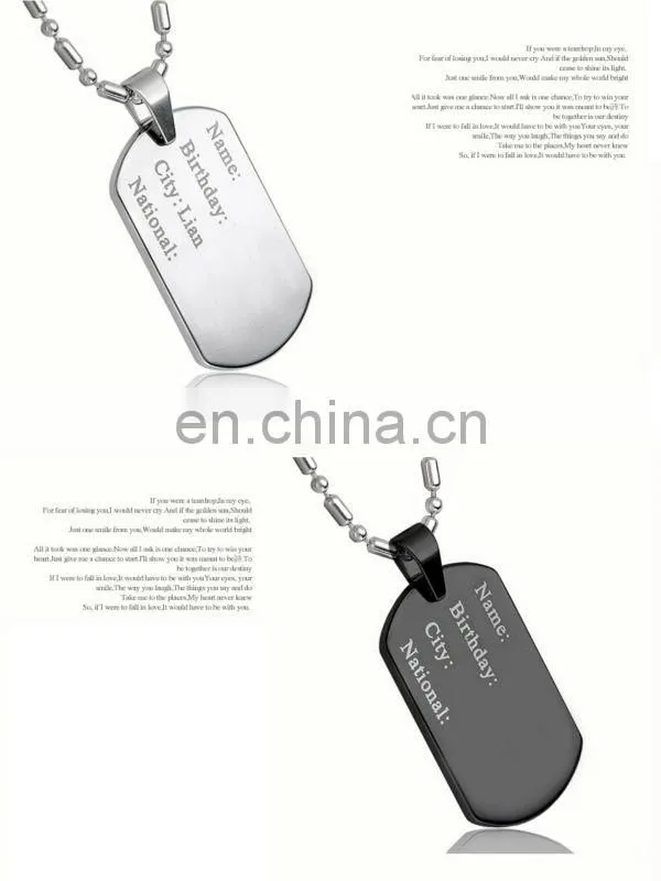 Fashion plating blank dog tags mannufacturer in Zhongshan