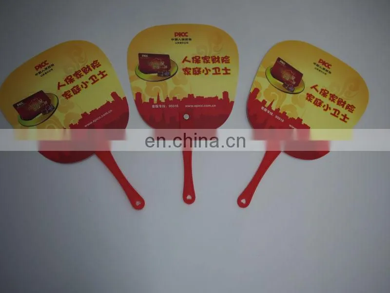 Customized shaped plastic pp fan for promotional