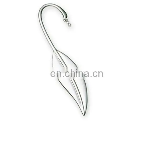 Engraved feather silver bookmark