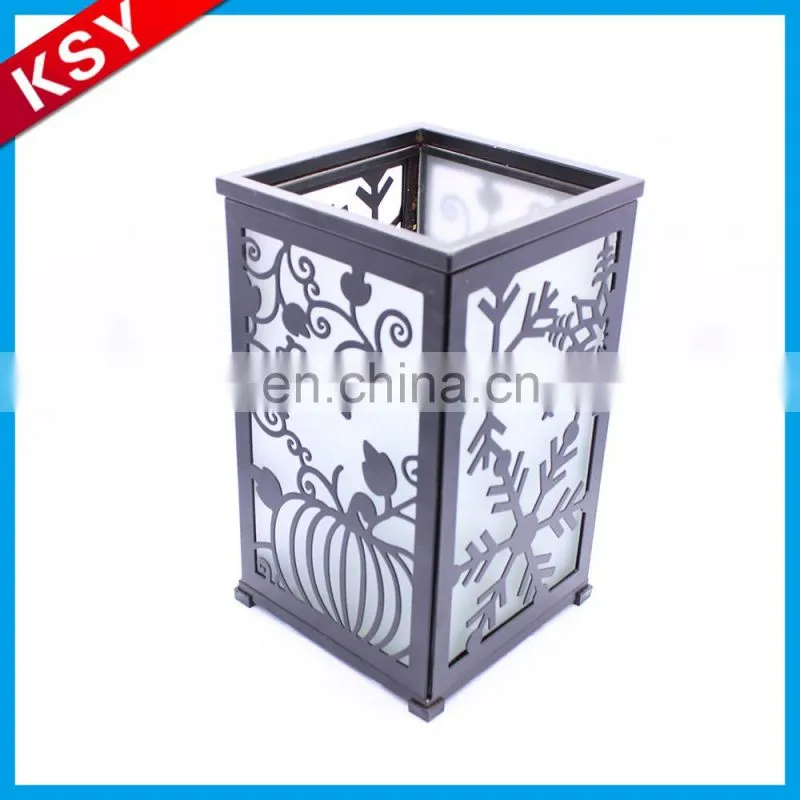 Fashionable Volume Supply Silver Small Metal Glass Candelabra Antique Lanterns Candle Holder
