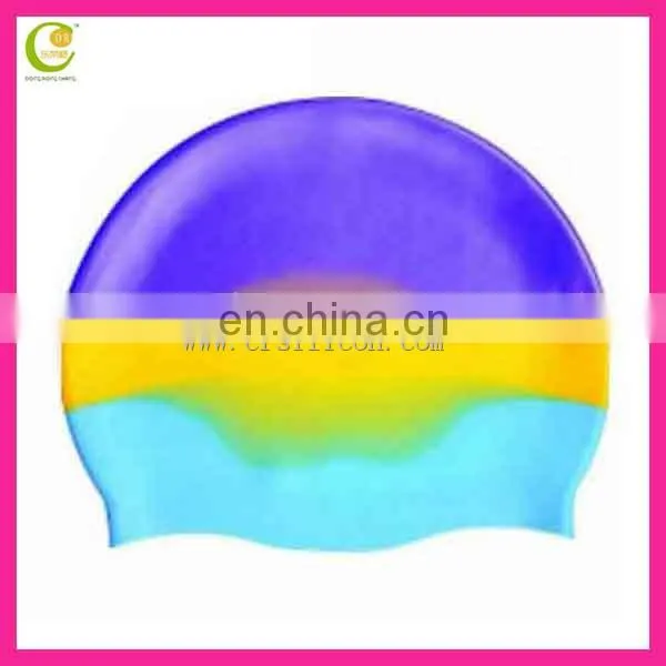 2014 professional factory manufacture competitive price rainbow colors most popular waterproof custom silicone swim cap