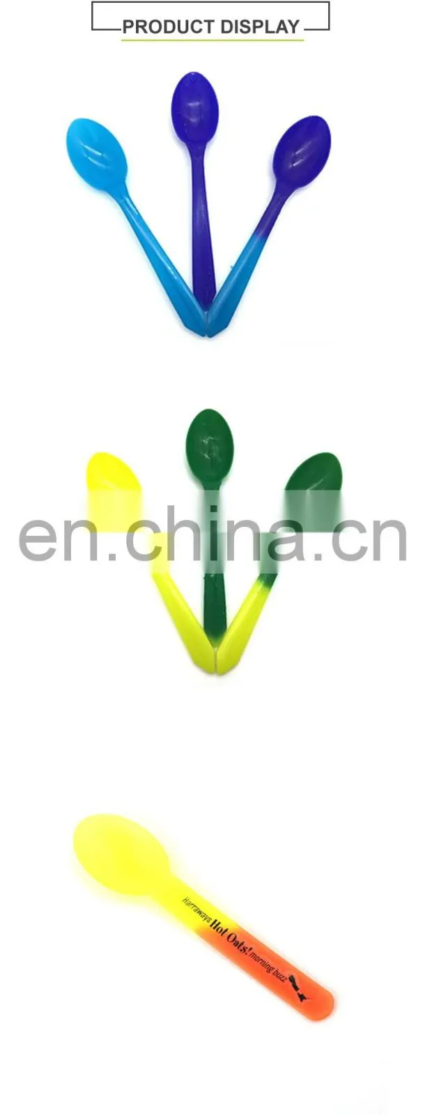 2017 Fashion Round Ice Cream Plastic Baby Spoon