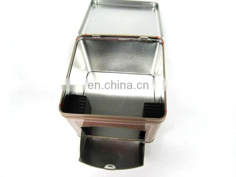 square cookies tin box with window