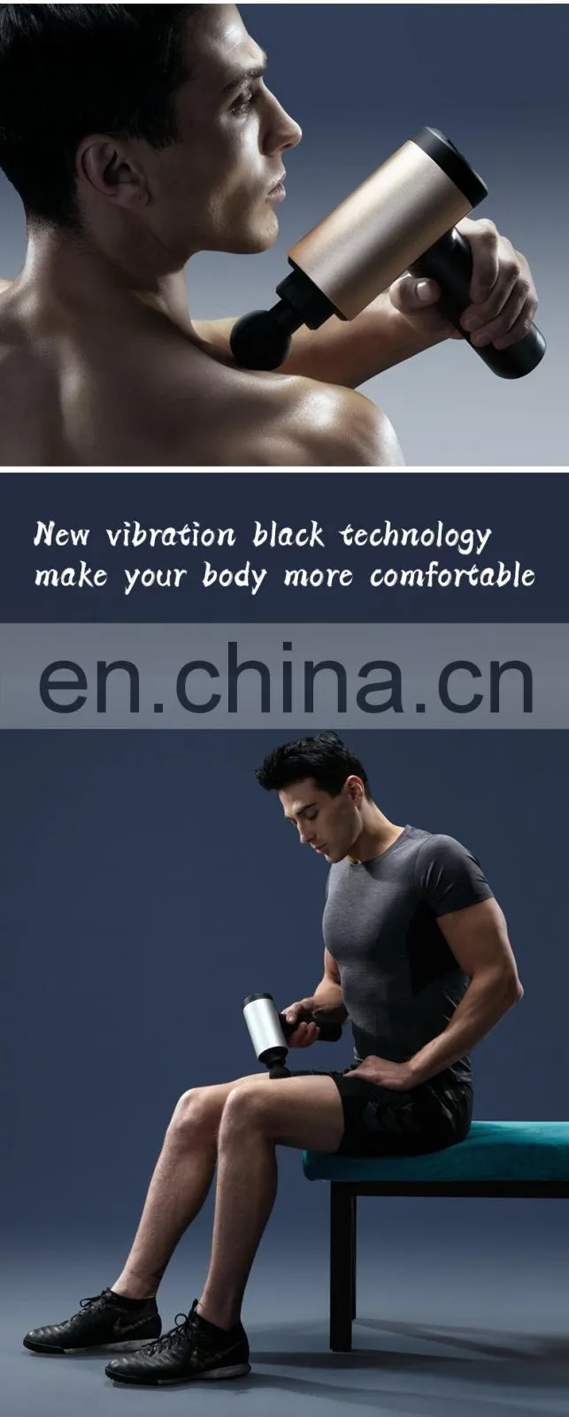 Portable Handheld Electric Body Massager Brushless Motor latest massage gun professional silver booster gun machine massage