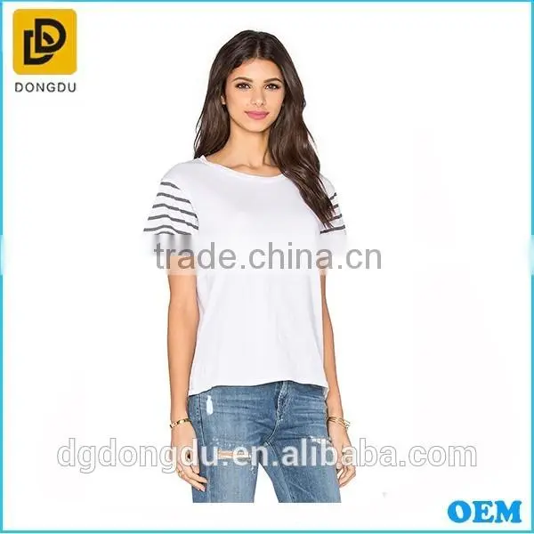 2016 China Factory OEM Service Wholesales 100% Cotton Lady T shirt