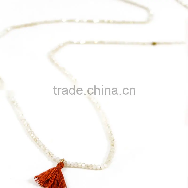 Handmade wooden beads tassel necklace custom wood bead necklaces