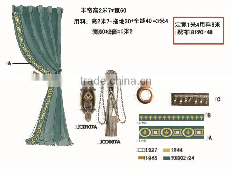 The New Rococo style--Bronze and golden,curtain tassel fringe,wholesale tassels,tassel and fringe