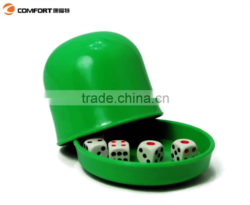 red/black/yellow round casino dice