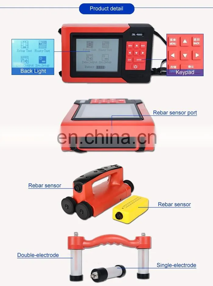 Taijia ZBL-R800 Metal detector price, long range metal detector, metal detector made in China concrete steel scanner detector