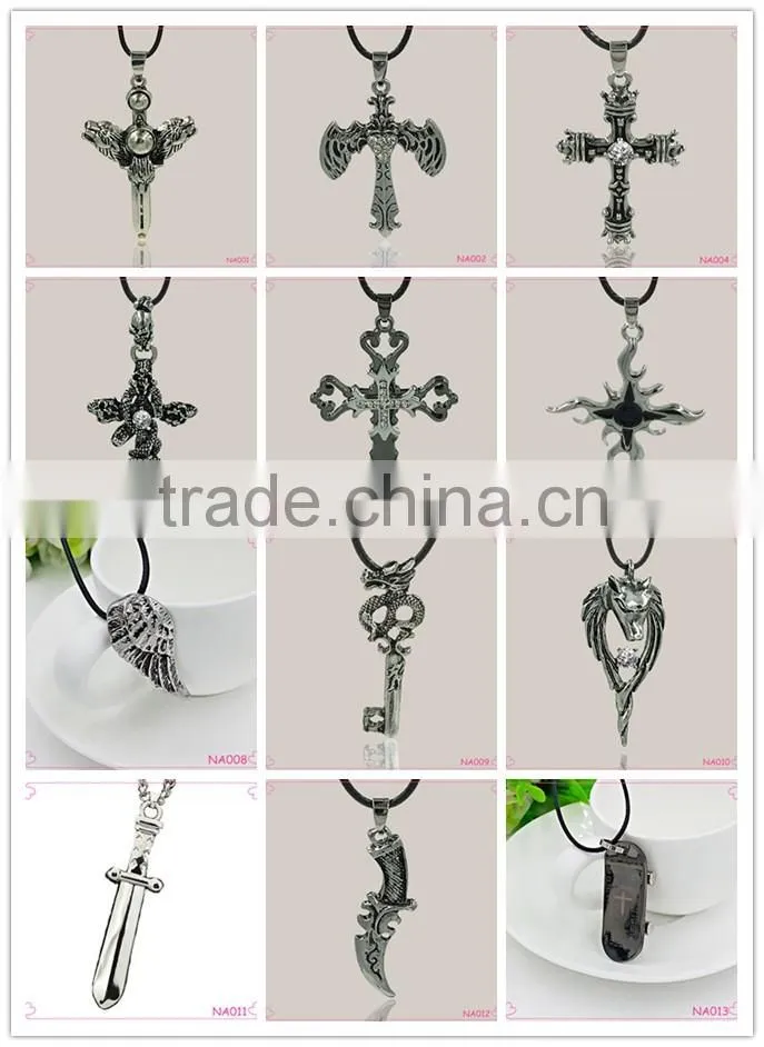 2015 Unique Design Tibet Style Beige Wolf Teeth Pendant Necklace men crystal wolf tooth pendant