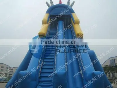 pvc inflatable long dragon water slide
