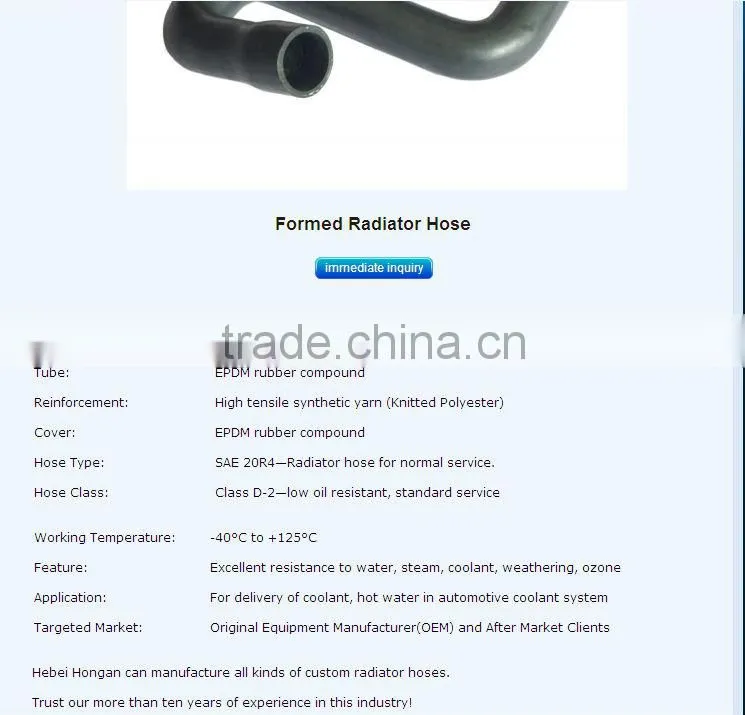 Automotive EPDM Rubber hoses