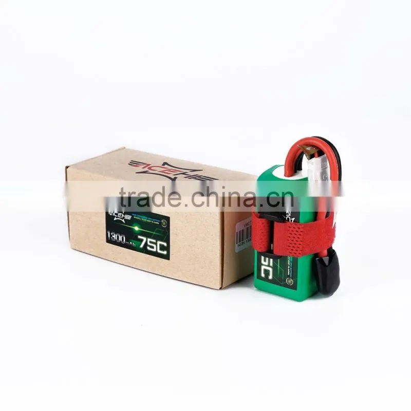 ACEHE 14.8V 1300mAh 75C Capacity High RatePowerful Rechargeable Lithium Polymer Batteries