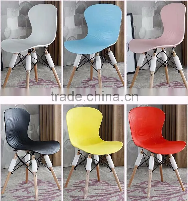 Grain Thicken Dinning Plastic Wood Garden Comfortable Cafe Modern Leisure Chair