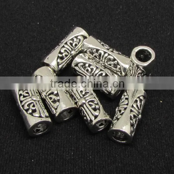 JS1155 Wholesale gold carved tube spacer beads,DIY Jewelry Spacer Beads