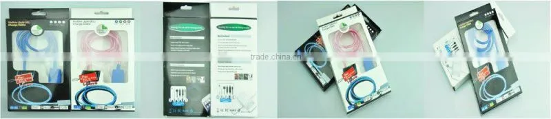 2015 hot selling Micro USB Data Cable with LED light for Iphone/Ipad