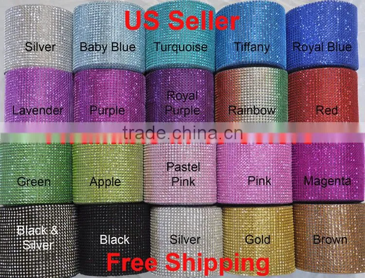 Golden diamond ribbon, diamond mesh banding,diamond mesh ribbon