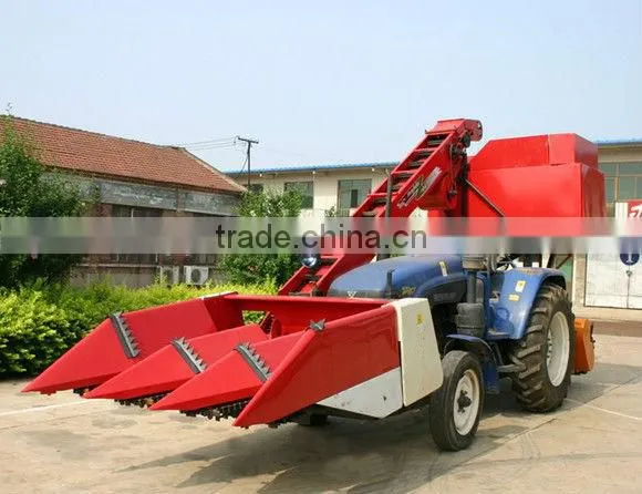 tractor mounted corn harvester