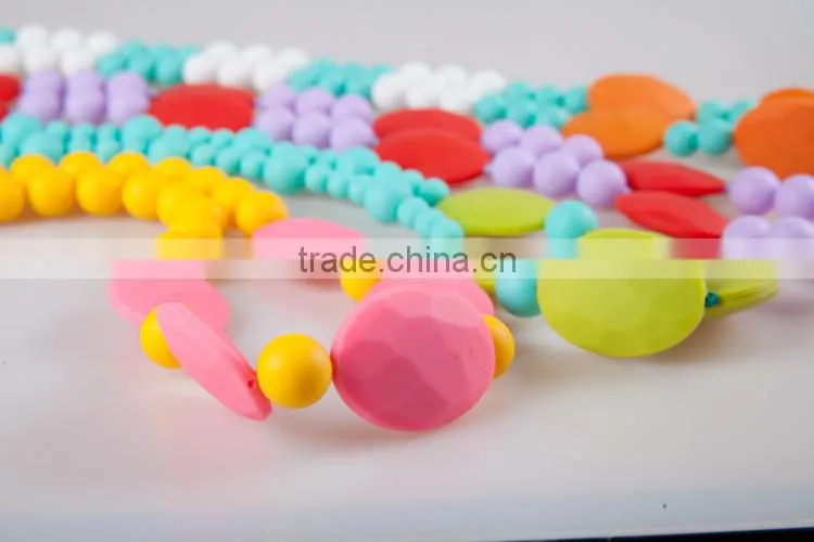 Silicone Chewable Necklace Wholesale/Food-safe Baby Enjoy Bead Necklace