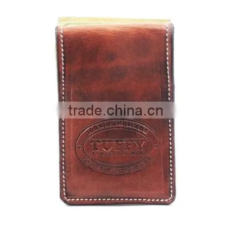 Promotion Handmade Fashion Custom Men's Leather Wallet with Money Clip