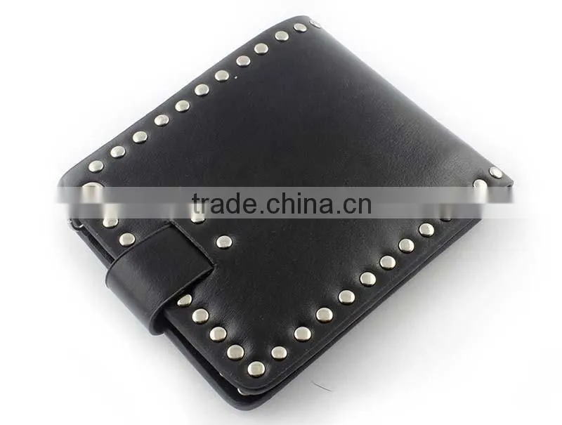 Men's skull biker studded leather unique wallet chains with a jeans long key chain