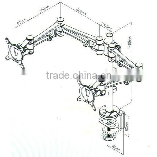 Quick release Double LCD/monitor arm