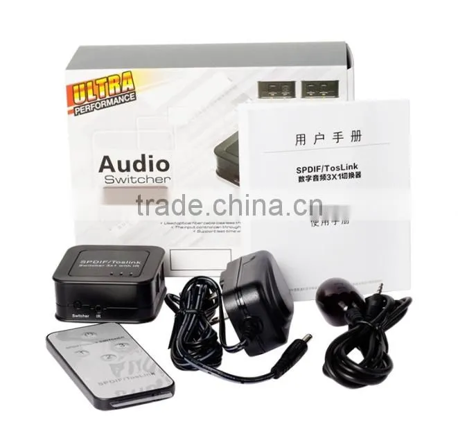 Wholesaler SPDIF/Toslink Digital Audio Switcher 3x1