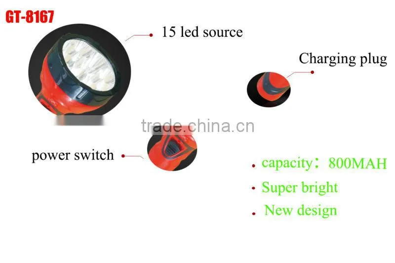 15 leds super bright rechargeable led torch